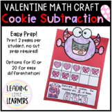 Math Craft - Valentine - Sweet Cookie Subtraction to 10 or 20