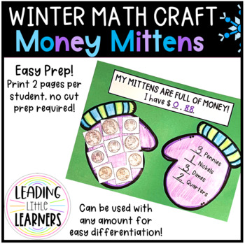 Preview of Math Craft - Winter - Money Mittens with Coins