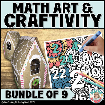 Preview of Year Long Craftivity and Coloring Pages BUNDLE for 6th Grade Math