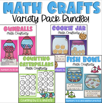 Preview of Math Crafts Bundle | Numbers to 20 | Addition | Skip Counting