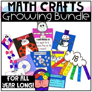 Preview of Differentiated Math Crafts Growing Bundle