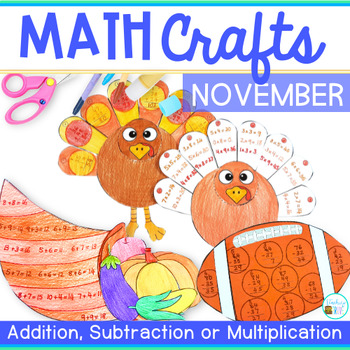 Preview of November Math Crafts with Thanksgiving Math