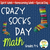 Math Crazy Socks Homecoming or Spirit Week Activities