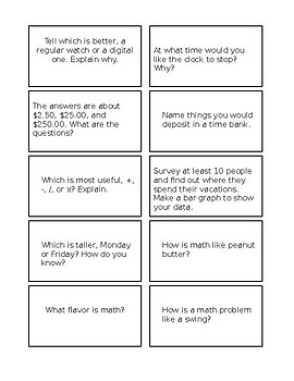 Preview of Math Creative Thinking Cards