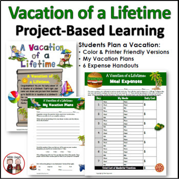 Preview of End of Year Plan a Vacation Math Activity