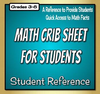 Preview of Math Cribby - Reference Sheet for Math Students
