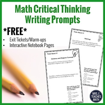 Preview of Math Critical Thinking Writing in Math Prompts