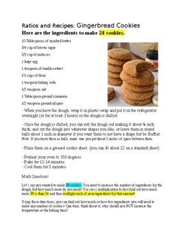Preview of Math: Cross multiplication using cookies
