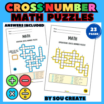 Preview of Math Cross-number Puzzle Games - Operations Cross-number Puzzles