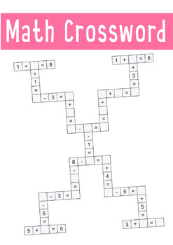 Preview of Math Crossword Mayhem, Adding and Subtracting Crossword Puzzles for Kids