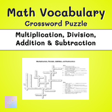 Math Crossword Puzzle Multiplication, Division, Addition &