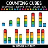 Math Cube Counting Clipart + FREE Blacklines - Commercial Use