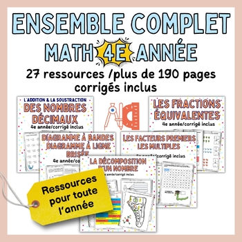 Preview of Math Curriculum Bundle 4th grade - Ensemble de Math 4e année