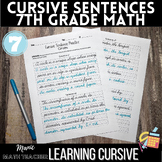 Math-Cursive Integration Sentence Practice - Middle School Math