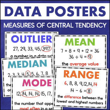 Preview of Mean Median Mode and Range POSTERS Data Measures of Central Tendency