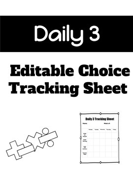 Preview of Math Daily 3 Choice Tracking Sheet