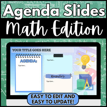 Preview of Math Daily Agenda Slides | Editable for Mathematics | Google Slides