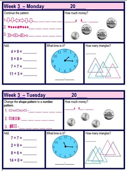 Preview of Math - Daily Math Warm-Up Bundle (34 Weeks of Daily Practice)