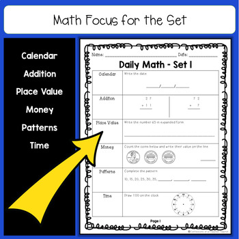 Math | Daily Morning Work | Daily Math Worksheets Set 1 | TpT