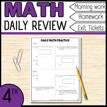 Preview of Math Daily Review | 4th Grade | Morning Work | Homework