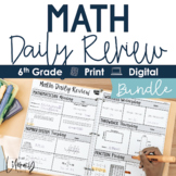 Math Daily Review 6th Grade {Bundle} I Distance Learning I