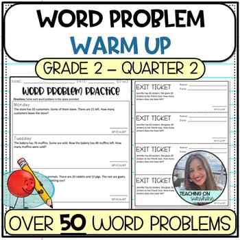 Preview of Math Daily Warm Ups - 2nd Grade | Quarter 2 Word Problems
