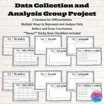 Preview of Math Data Collection, Representation, Analysis Project - No Prep! 