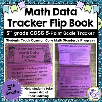 Preview of Math Data Tracking Flip Book for 5th Grade (5 pt scale CCSS)