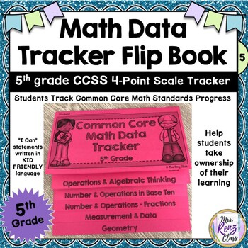 Preview of Math Data Tracking Flip Book CCSS for 5th Grade (4 pt scale)