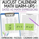 Daily Math Dates, August | Calendar Dates | Number Puzzle