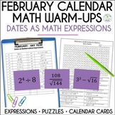Math Calendar Dates, February | Math Warm-Ups | Number Puzzles