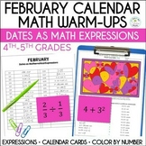 Math Calendar Dates February, 4th-5th Grades | Color by Nu