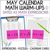 May Calendar Number Math Dates, Math Warm-Ups, Number Puzzles