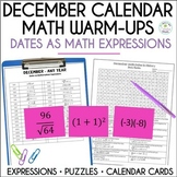 Daily Math Dates, December | Calendar Cards | Number Puzzle