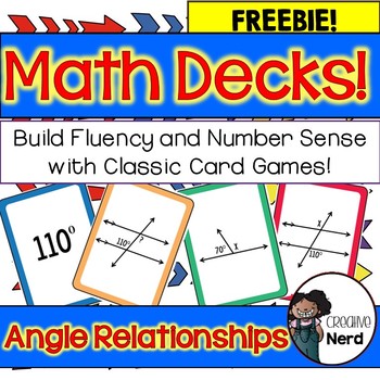 Preview of Math Decks! Build Fluency through Card Games (Angle Relationships)
