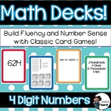 Math Decks! Build Fluency with Card Games (4 Digit Numbers)