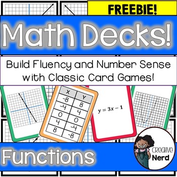 Preview of Math Decks! Build Fluency with Card Games (Functions) - FREEBIE!!