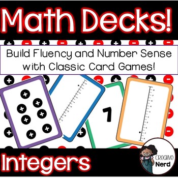 Preview of Math Decks! Build Fluency with Card Games (Integers)