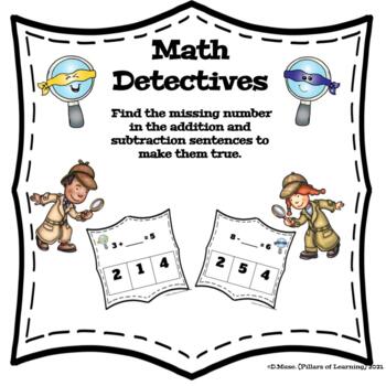 Preview of Math Detective: Finding Missing Numbers in Addition and Subtraction Problems