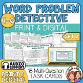Word Problems Detective Task Cards: Advanced Math Multi-St