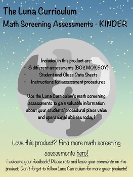 Preview of Math Diagnostic Screening Assessment - Kindergarten