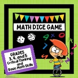 Math Dice Game - Add, Subtract, Multiply - Critical Thinking Game