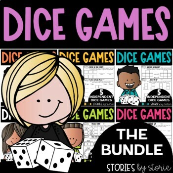 Preview of Math Dice Games Bundle Printable and Digital Activities