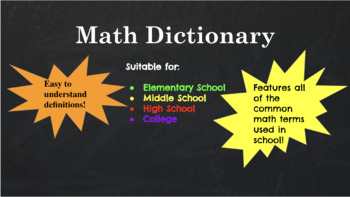 Preview of Math Dictionary K-12 