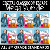 5th Grade Math Digital Escape Rooms YEARLONG BUNDLE ALL STANDARDS