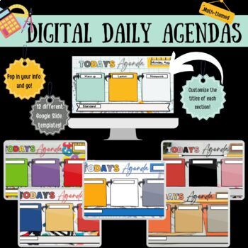 Preview of Math Digital Daily Agendas