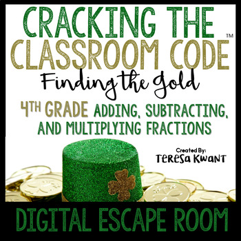 Preview of Math Digital Escape Room St. Patrick's Day 4th Grade | Distance Learning