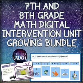 Preview of 7th and 8th Grade Math Digital Intervention Bundle