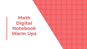 Preview of Math Digital Notebook