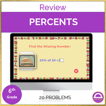 Preview of Math Digital Resource 6th Grade | Percents